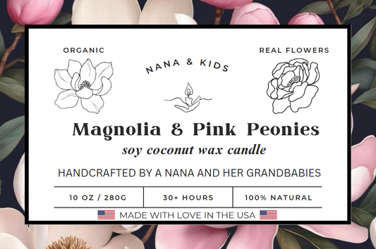 Magnolia & Pink Peonies Candle - All Natural